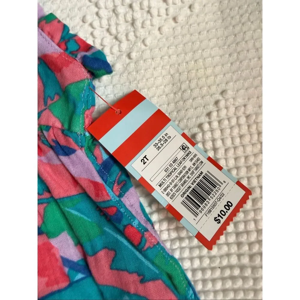 NWT Cat‎ & Jack 2T Tropical Ruffle Tank Set